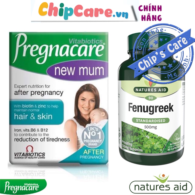 Vitamin Pregnacare New Mum và Cỏ Cà ri Fenugreek cho sữa mẹ