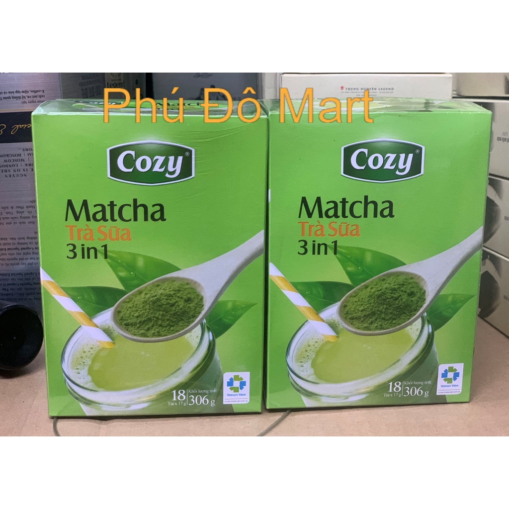 Trà COZY Matcha 3in1 hộp 18 gói