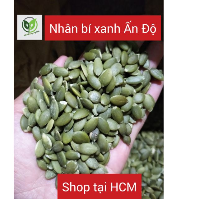 (sẵn) 500G NHÂN BÍ XANH ẤN ĐỘ (SỐNG/CHÍN) NonGmo