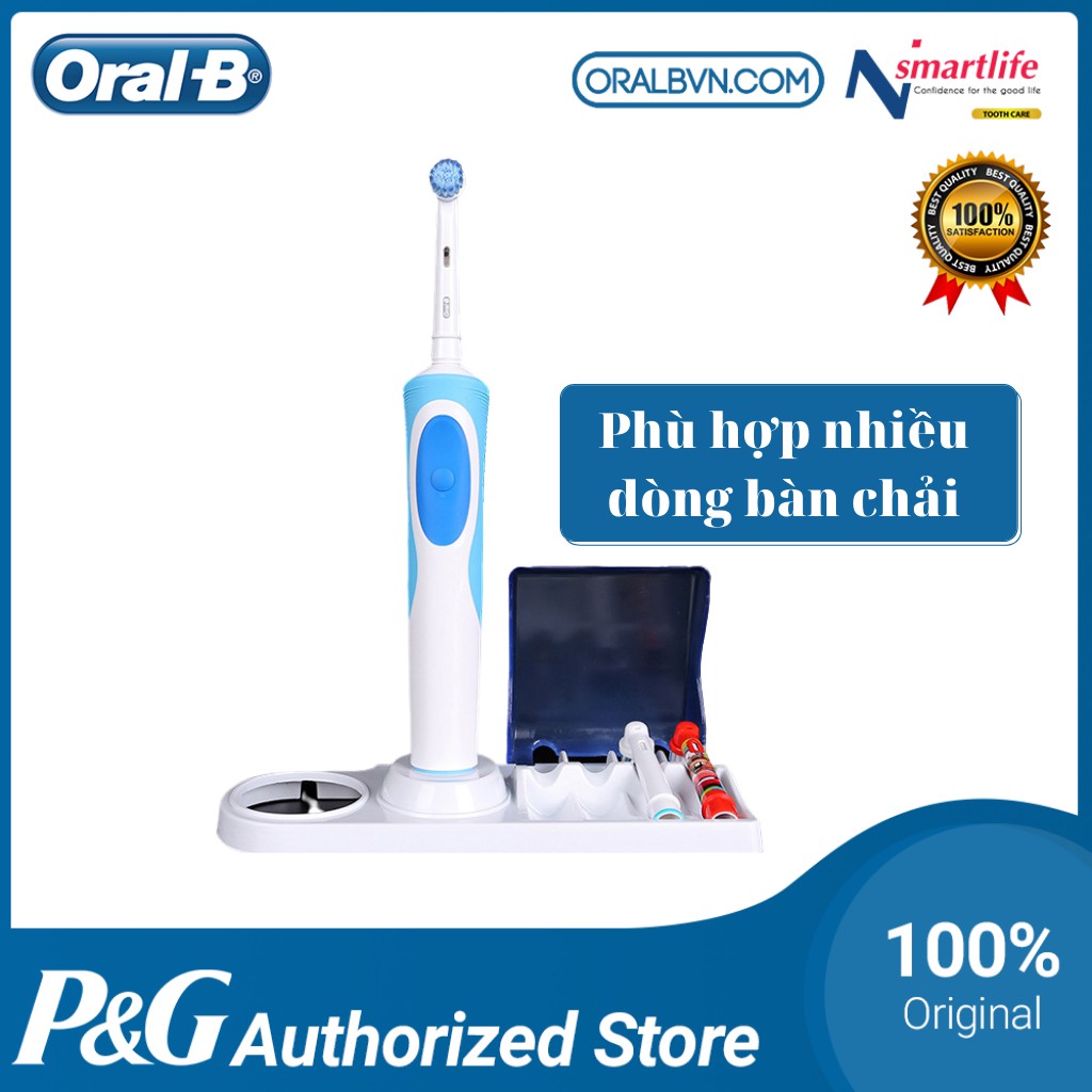 Đế cắm bàn chải và đựng đầu bàn chải Oral B giúp đầu bàn chải lun khô ráo, không ẩm mốc, tránh vi khuẩn