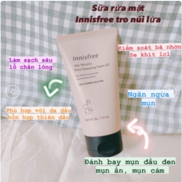 Sữa Rửa Mặt Tro Núi Lửa INNISFREE Jeju Volcanic Pore Cleansing Foam 150ml