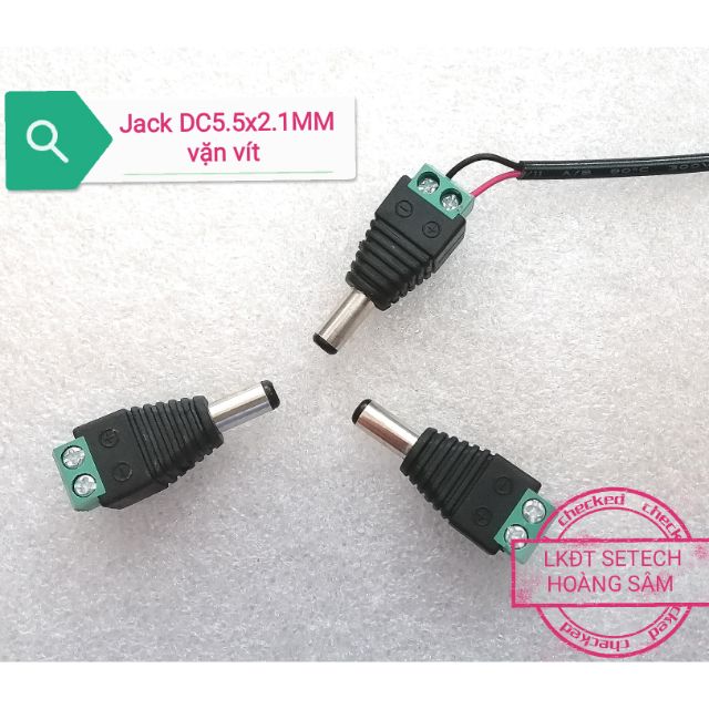 Jack cắm nguồn chân nguồn DC 5.5x2.1mm loại cài dây vặn vít