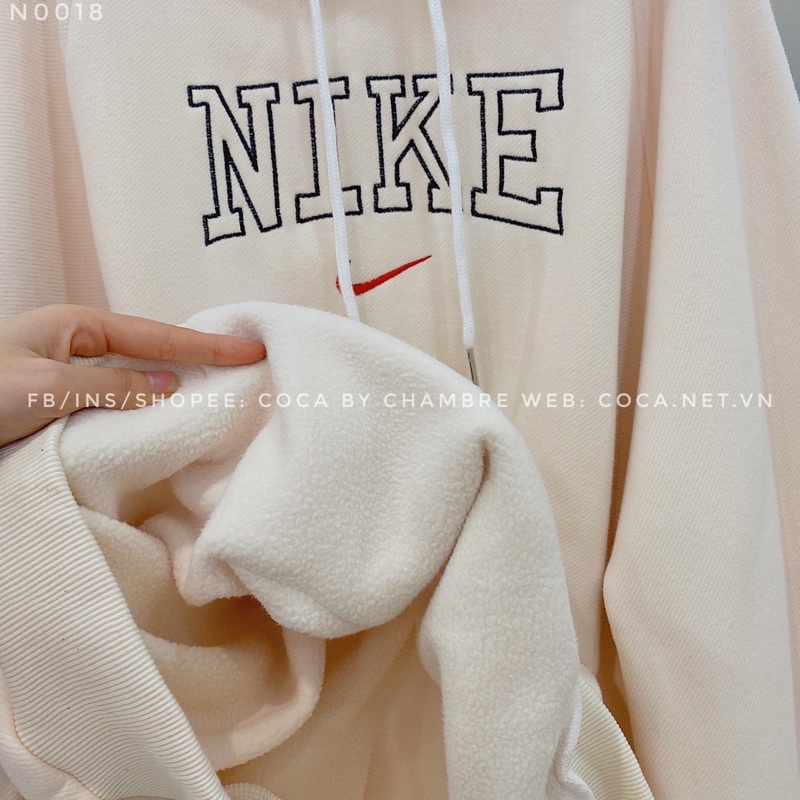 [N0018]🐮 Áo HOODIE nỉ bông dày tay bồng thêu N I K E form to rộng (Có sẵn/ảnh thật) | BigBuy360 - bigbuy360.vn
