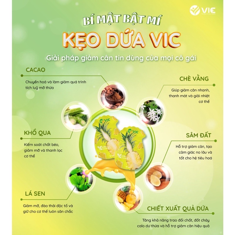 Kẹo Dứa Giảm Cân Nguyên Tem gói 7 viên