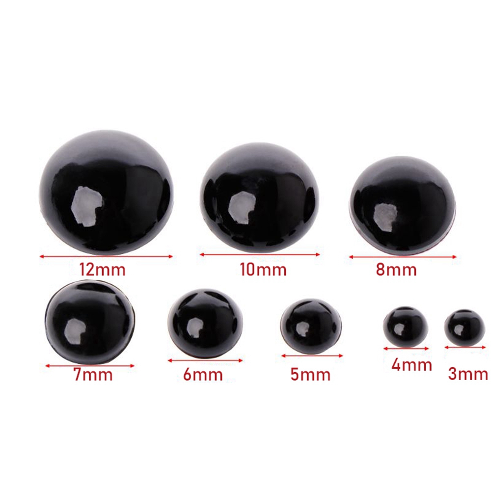 LAYOR 100pcs DIY Crafts Baby Kids Plush toy Plastic 3-12mm Black Safety Eyes