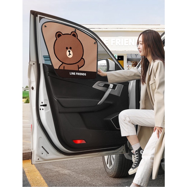 BỘ CHE NẮNG CÁCH NHIỆT HÌNH GẤU BROWN DỄ THƯƠNG HIỆU LINE FRIENDS