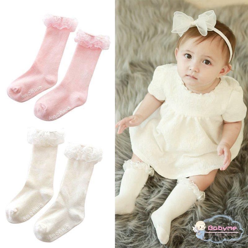 ☀ sunny ღ Tất đầu gối phối ren đáng yêu cho bé gái