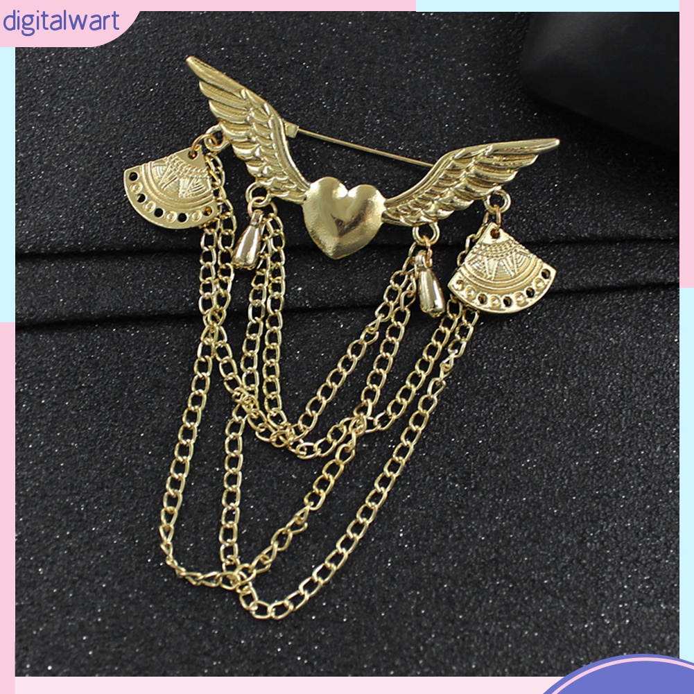 Ghim cài áo dáng dài thiết kế cánh thiên thần phong cách retro