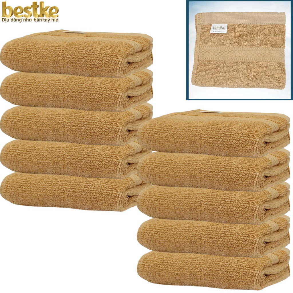 Khăn mặt bestke cotton, face towels, towels manufacturer, towels of Vietnam, Set 10 cái 48*28cm = 55