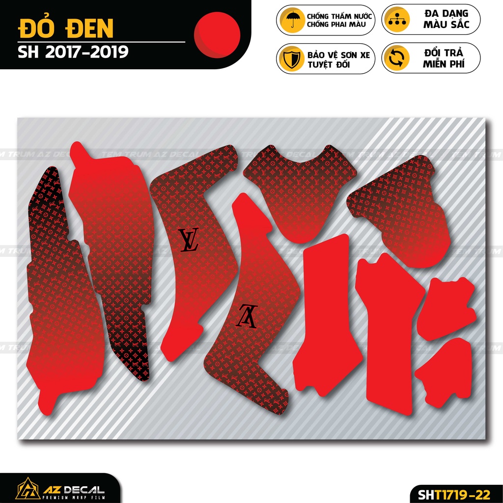 Tem Trùm SH Thiết Kế Louis Vuition | SHT-22 | Decal Dán Xe SH 2017 - 2019 - 2020 - 2021 - 2022 Đẹp Nhất