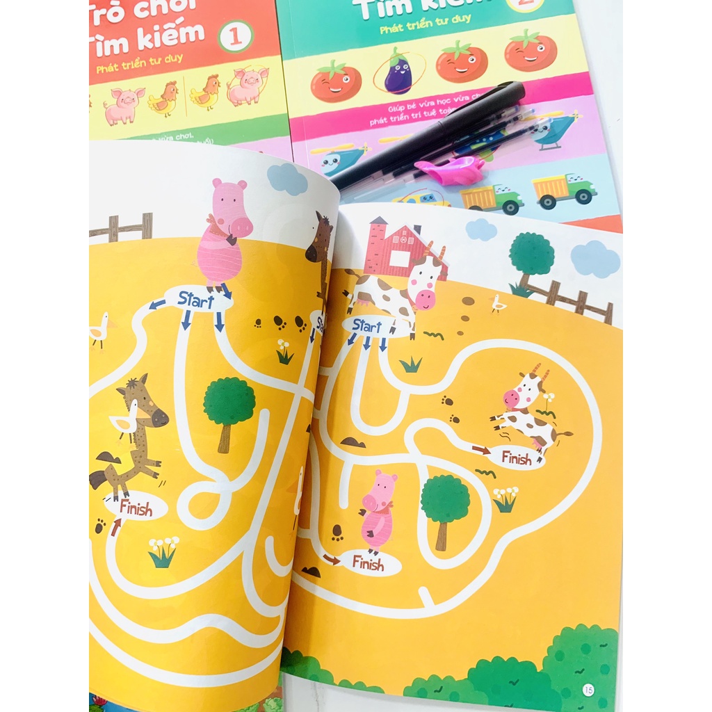 Bộ 4 cuốn Trò chơi Mê cung và Trò chơi tìm kiếm - Rèn luyện trí thông minh - Phát triển tư duy cho trẻ từ 2-6 tuổi