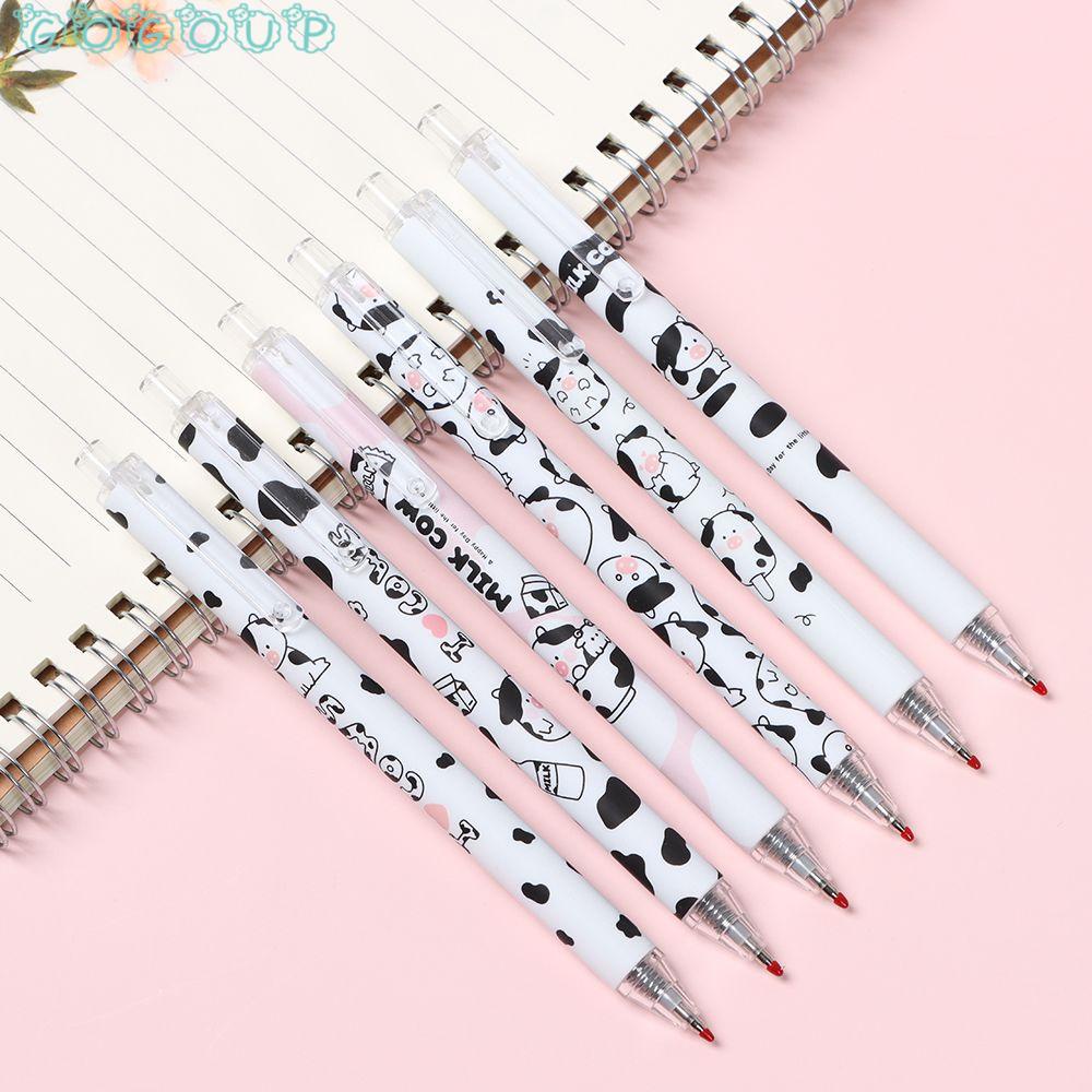 Bút Mực Gel Ngòi 0.5mm Họa Tiết Bò Sữa Dễ Thương