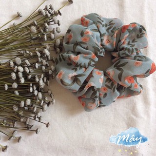 Dây cột tóc, buộc tóc Scrunchies vải voan Hoa Vintage