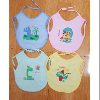 Set 5 Yếm quàng cổ ăn dặm cotton 2 lớp cho bé