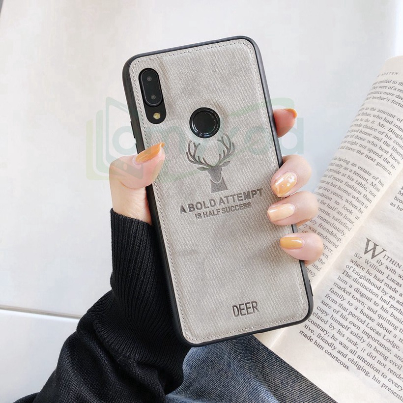 Ốp điện thoại bọc vải họa tiết hươu dành cho Xiaomi Redmi 9 9C 9A Note 8 7 6 5 Pro K20 Mi 9T