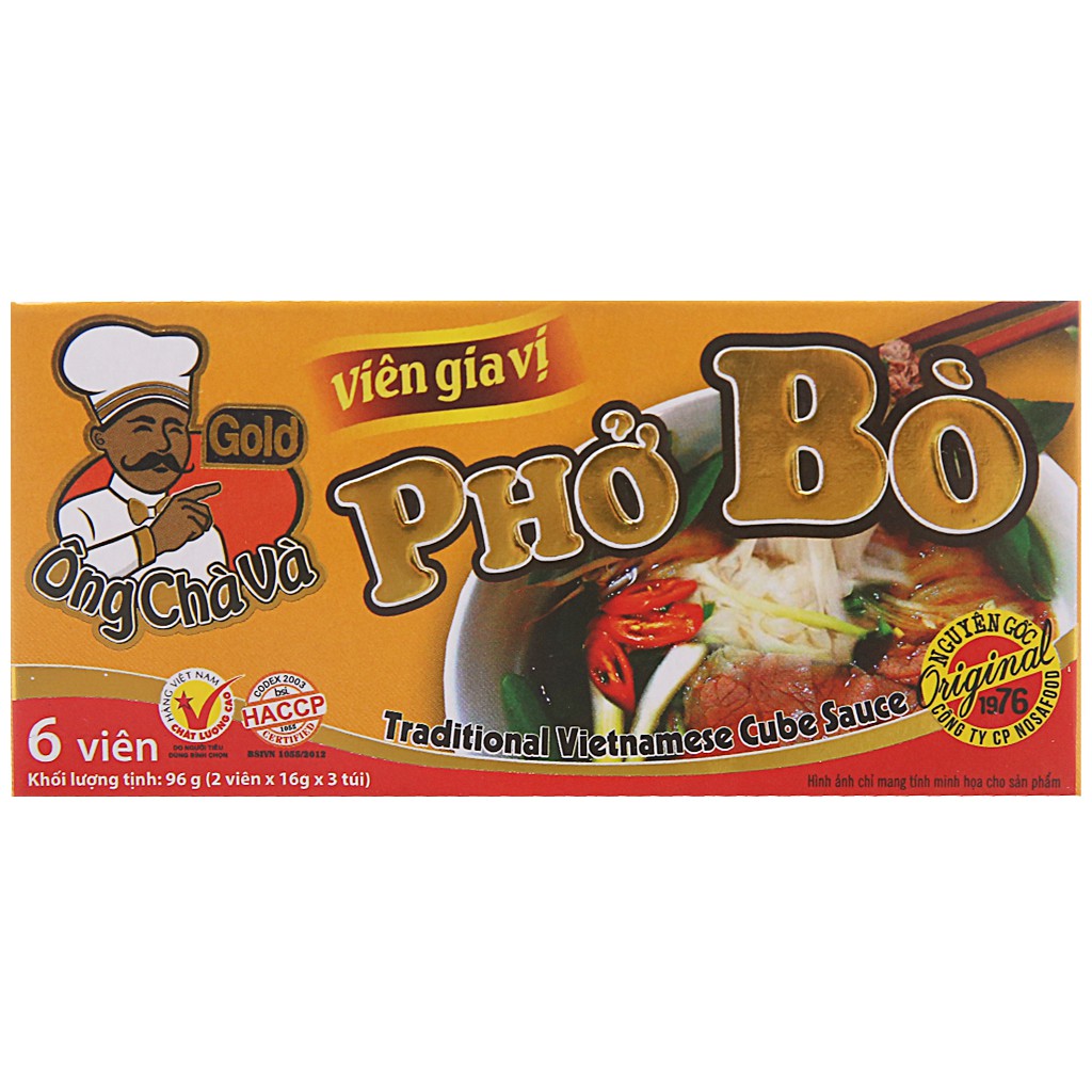 Viên gia vị nấu phở bò Ông Chà Và Gold hộp 96g