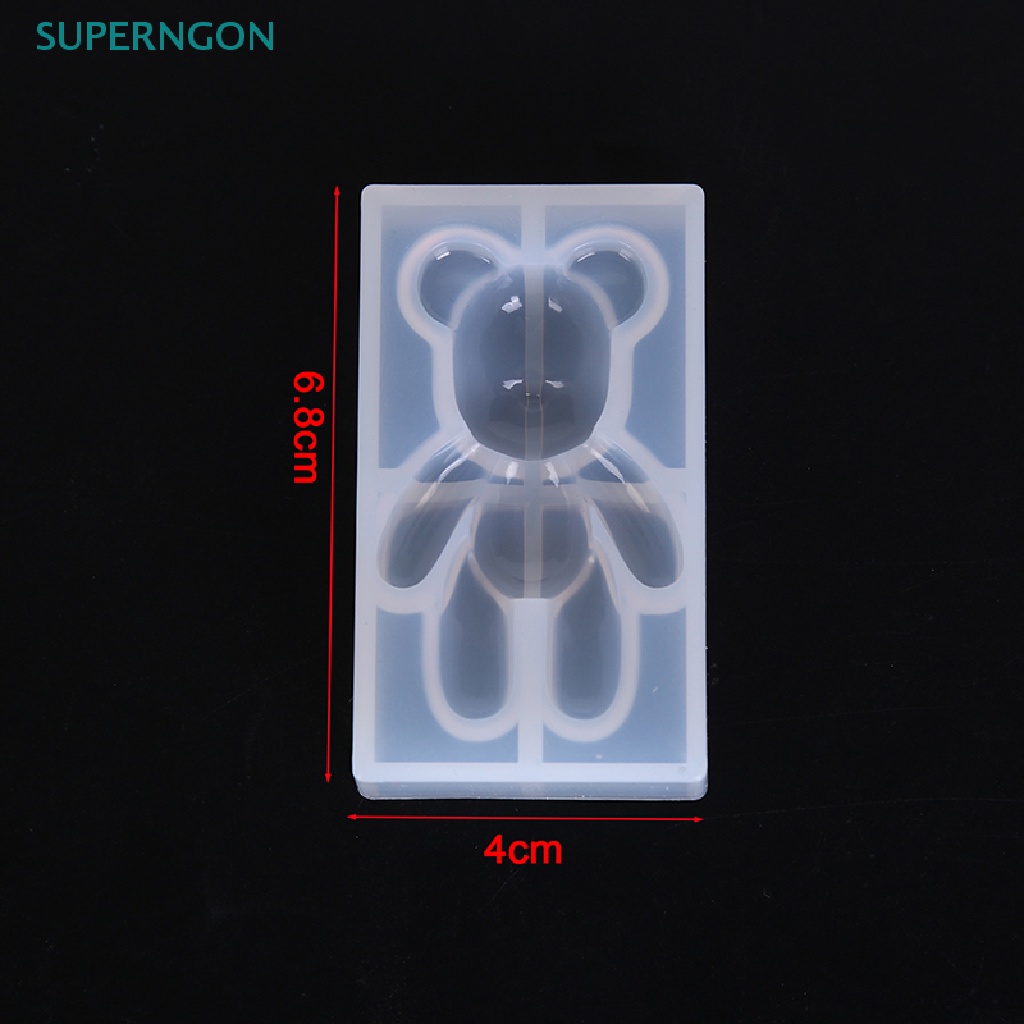 Superngon Khuôn Silicon Làm Trang Sức Resin UV Hình Gấu DIY