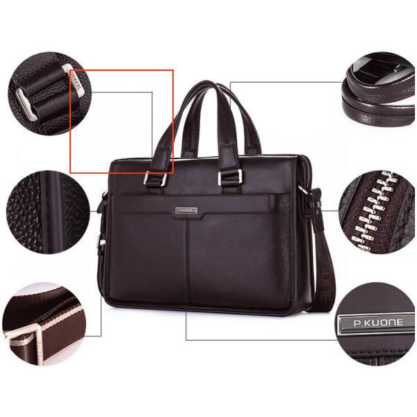 Chính Hãng cặp da cao cấp Cặp da thật -Cặp văn phòng P.KUONE -Da Thật cực đẹp (Bảo hành 3 năm- kèm ảnh thật) | BigBuy360 - bigbuy360.vn
