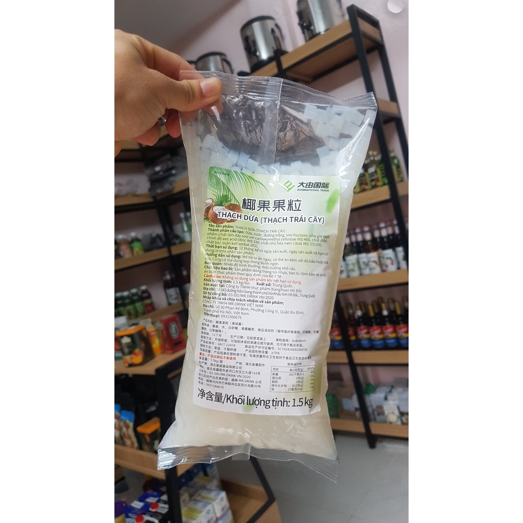 thạch dừa giòn ngon gói 1.5kg.