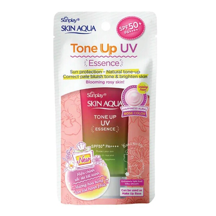 Tinh Chất Chống Nắng Sunplay Skin Aqua Tone Up UV Essence Happiness Aura Rose SPF50+ PA++++ 50g