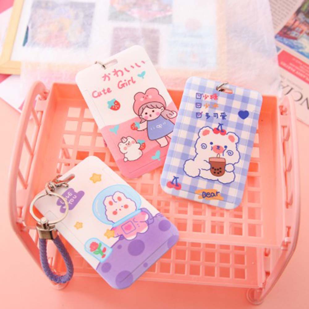 Bao đựng thẻ ID họa tiết hoạt hình dễ thương tiện dụng