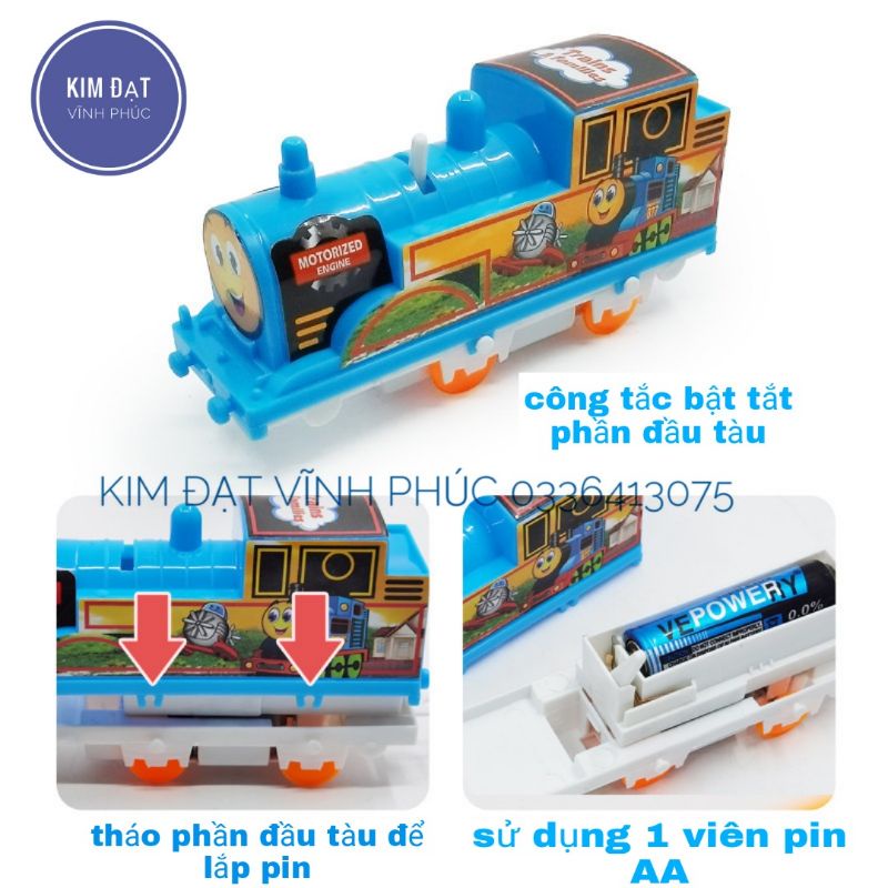 Bộ đồ chơi tàu hỏa đường ray xe lửa Thomas dùng pin . loại to 8 thanh ray nối