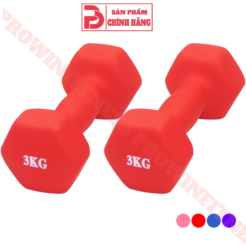 Tạ cầm tay lõi thép bọc cao su Prowin Fitness cao cấp chuyên dụng tập gym yoga 1-3kg