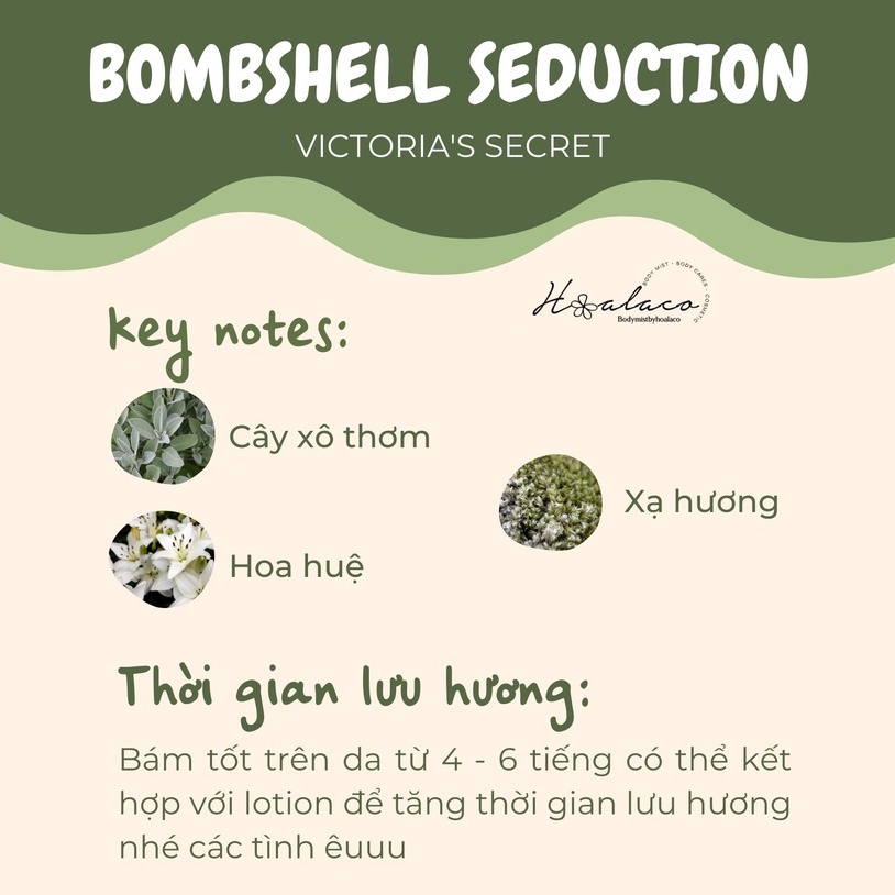 Xịt thơm toàn thân LUXURY BOMBSHELL SEDUCTION - BODY MIST VICTORIA'S SECRET