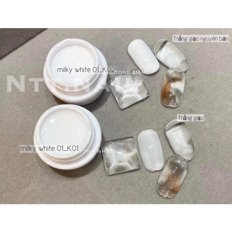 Hũ Gel gạo milky làm loang, vân đá cao cấp