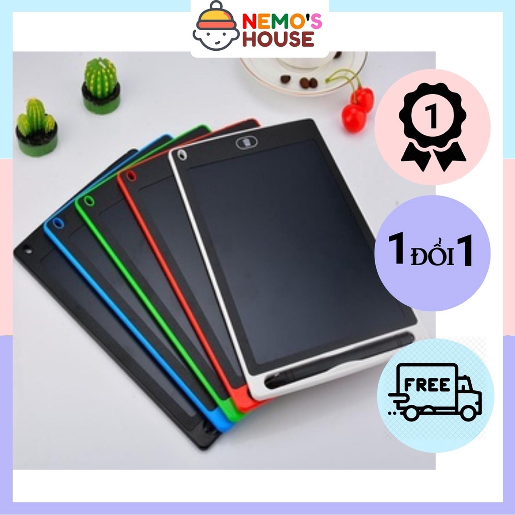 Bảng viết tự xóa, bảng vẽ thông minh tự xóa LCD 8.5 inch cho bé, bảng tập vẽ đơn sắc giúp bé học tập và vui chơi
