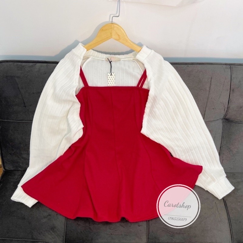 áo 2 dây xoè 8 mảnh - hình thật Carotshop