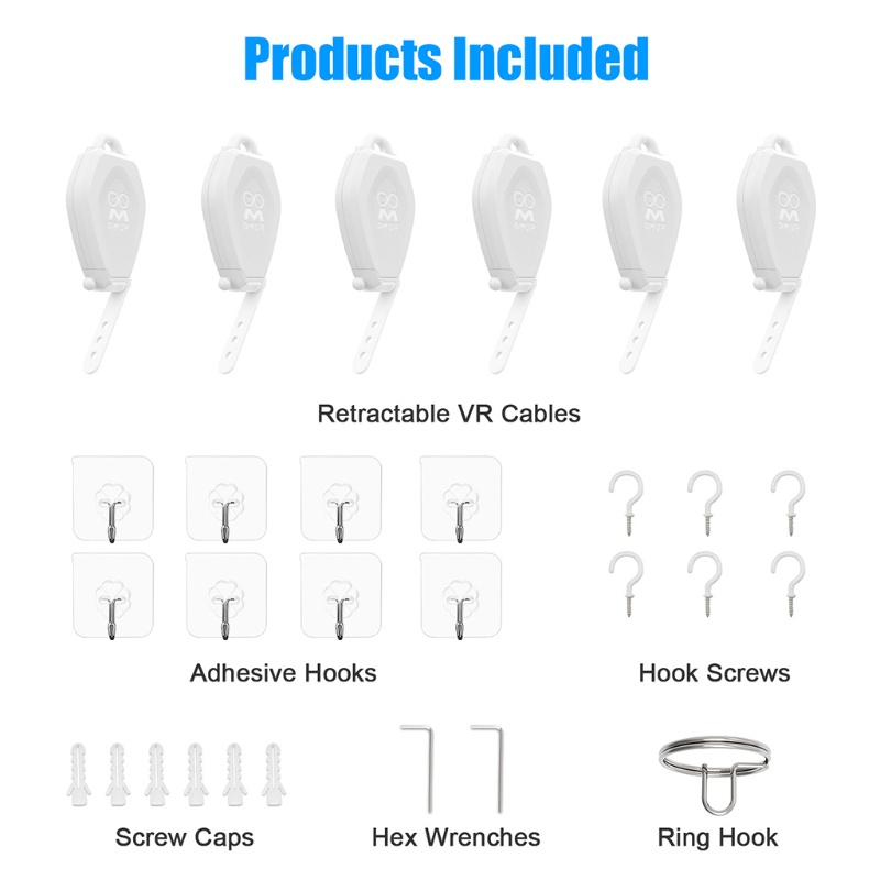 Dây cáp ròng rọc gắn trần nhà có thể thu gọn cho Oculus Quest/Quest 2 | BigBuy360 - bigbuy360.vn