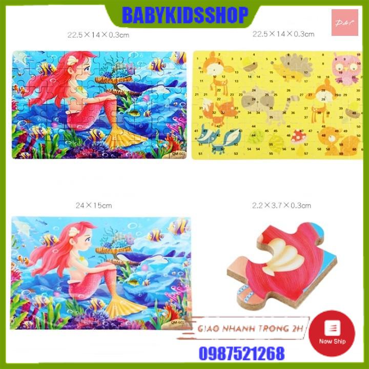 Đồ chơi Tranh ghép gỗ Puzzle 60-100-200 chi tiết, 4 cấp độ - Đồ chơi phát triển trí tuệ, dành cho bé từ 3 tuổi