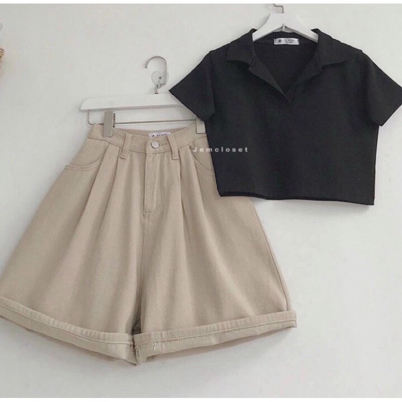 Quần đùi kaki thụng trơn LC / quần short thể thao dáng rộng | BigBuy360 - bigbuy360.vn