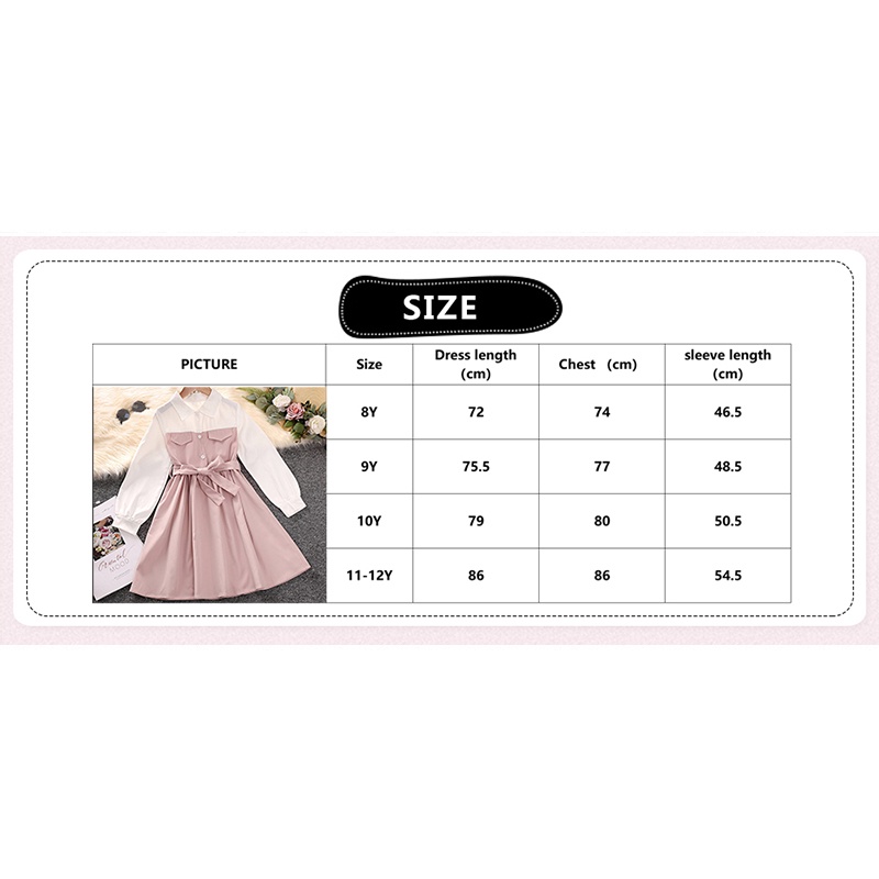 Đầm sơ mi SIYYIS tay dài thiết kế cài nút màu trắng hồng phong cách Hàn Quốc xinh xắn cho bé gái 8-12 tuổi