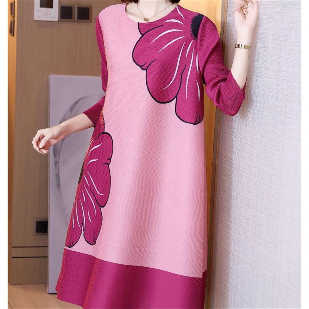 Đầm Xếp Ly Dáng Rộng 2022 Thời Trang Mùa Xuân Cho Nữ