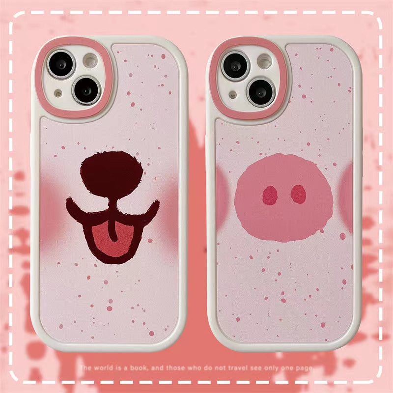 Case Samsung A13 4G A23 A33A53 A52S A52 A03 A03S A12 A32 4G A20 A30 M12 A73 A20S A21S A50 A50S A51 A30S A22 5G M23 A22 4G M22 A72 A71 S20 FE S21 FE S22 S22 Plus S22 Ultra M32 A13 5G Cartoon pig nose dog nose couple phone case