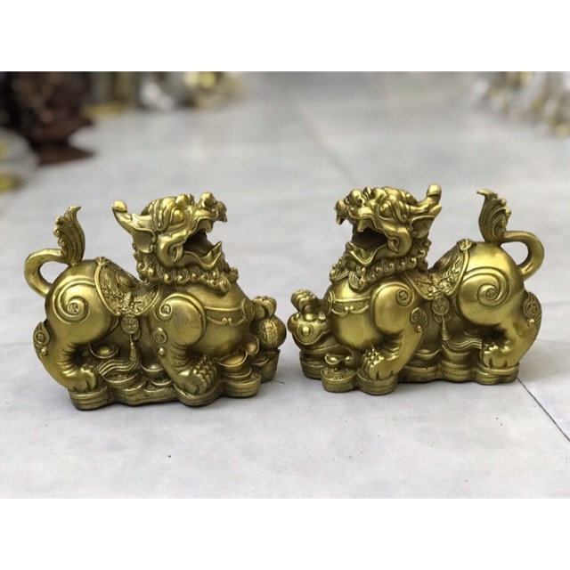 Cặp tỳ hưu như ý chiêu tài vật phẩm phong thủy tài lộc bằng đồng