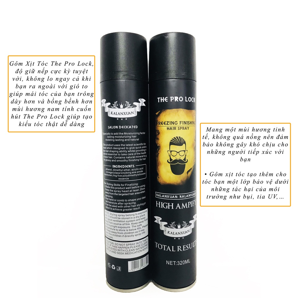 Gôm xịt tóc The Pro lock 420ml 2 màu giữ nếp cả ngày - Thơm mùi hương dịu mát- gửi random - hàng chính hãng