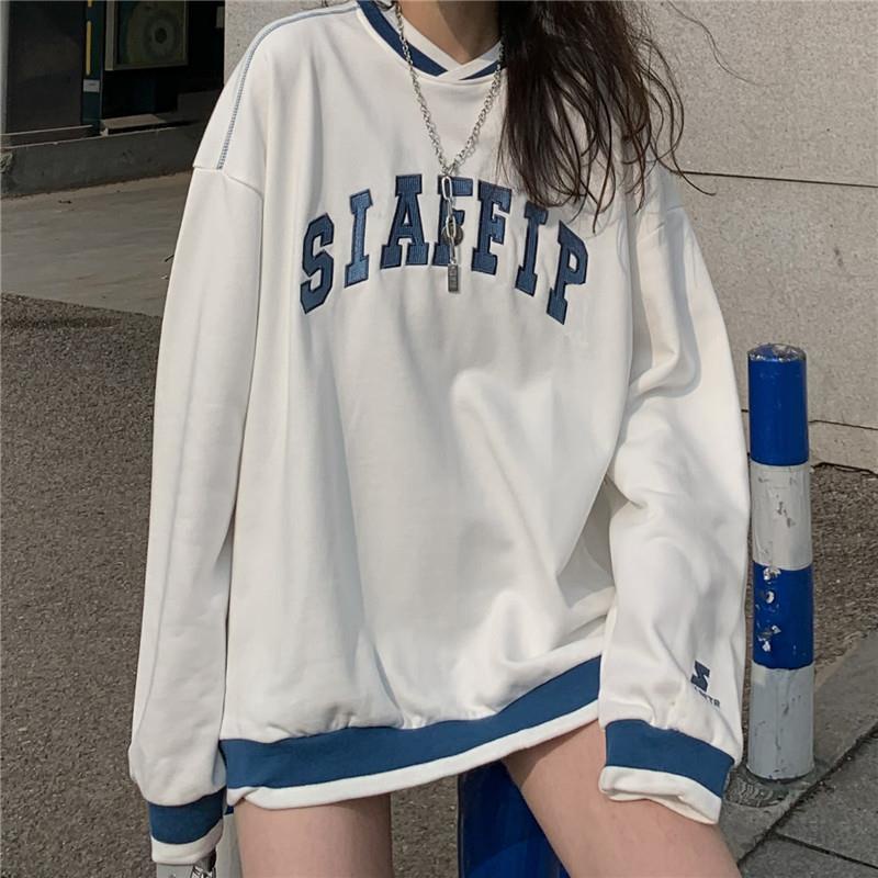 Áo sweater dáng rộng thời trang phong cách Hàn Quốc dành cho nữ