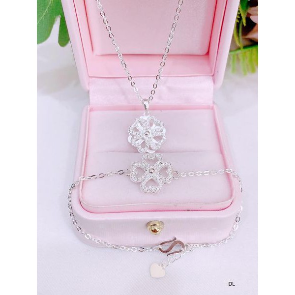 Dây chuyền nữ bạc ta cỏ 4 lá may mắn mặt xoay được - Bạc Bibi