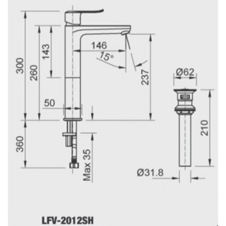 Vòi chậu lavabo Inax LFV-2012SH