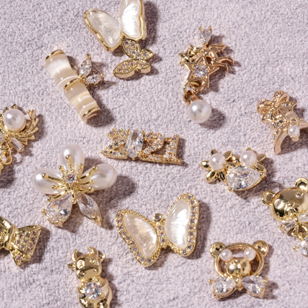 Phụ Kiện Đá Zirconia Hình Bướm Sáng Tạo Trang Trí Móng Tay