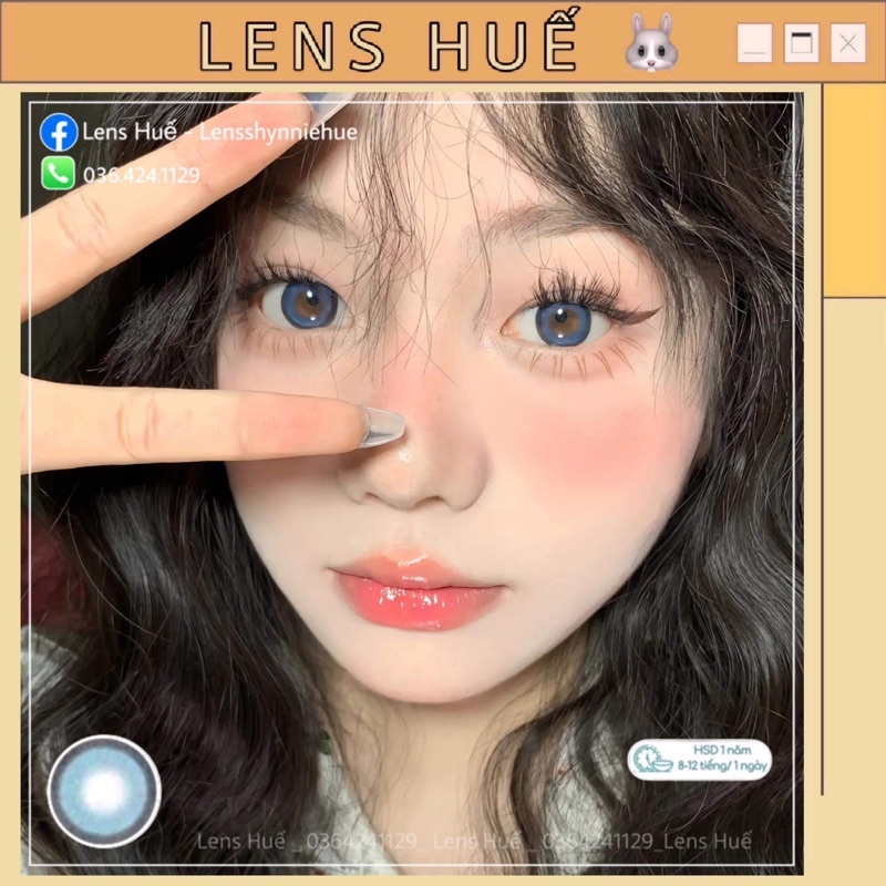 ✨LENS - KÍNH ÁP TRÒNG MÀU XANH BLUE TÂY HỢP MAKEUP ĐI TIỆC, CHỤP ẢNH - LENS HUẾ 🐰