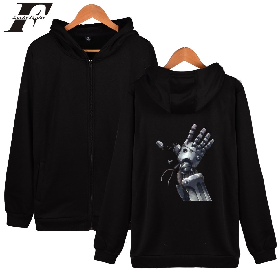 Áo Hoodie Cotton In Họa Tiết Có Khóa Kéo Phong Cách Harajuku Thời Trang Cho Nam