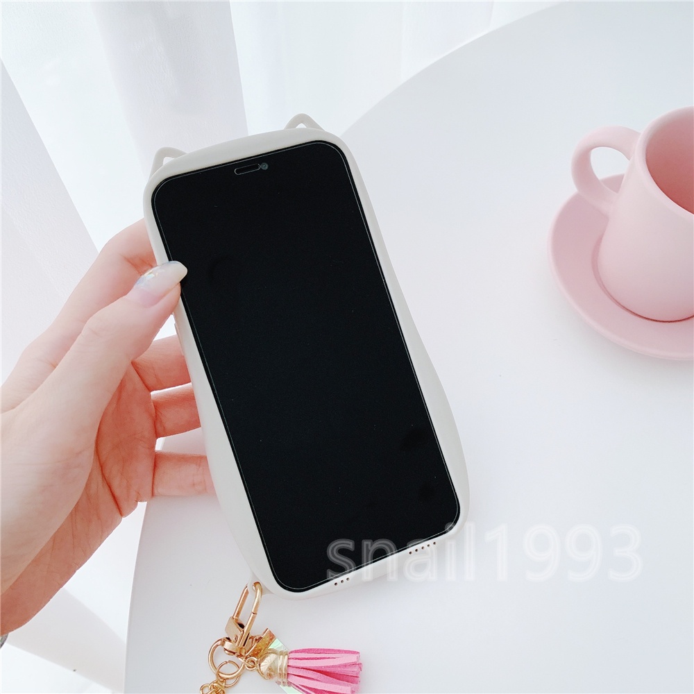 Ốp điện thoại mềm hình tai nghe màu hồng thời trang cho iPhone 12 Pro Max 11 Pro Max X XS XR XSMax 8 7 Plus