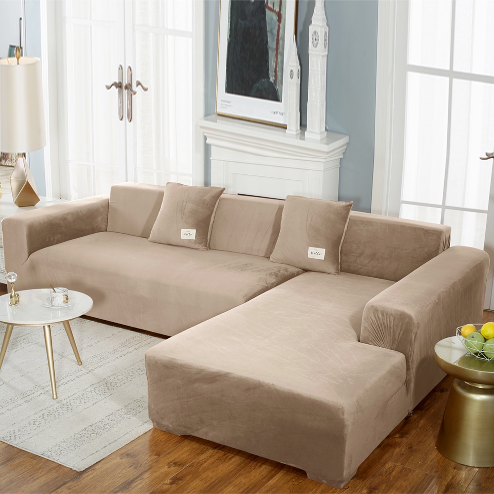 Vỏ bọc ghế sofa 1/2/3/4 chỗ ngồi hình chữ L mềm mại co giãn thích hợp trang trí nhà cửa