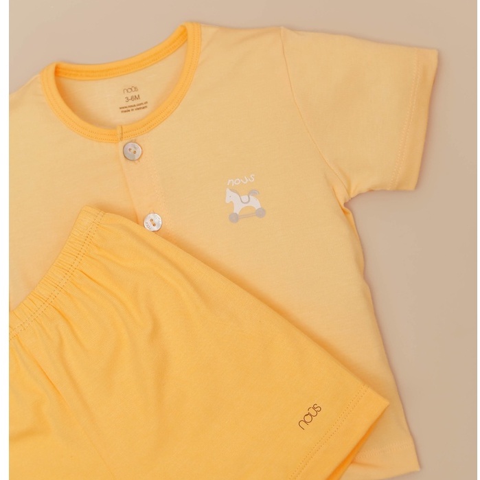 [Nous] Bộ cộc tay cài giữa petit có kích cỡ từ 3 đến 12 tháng