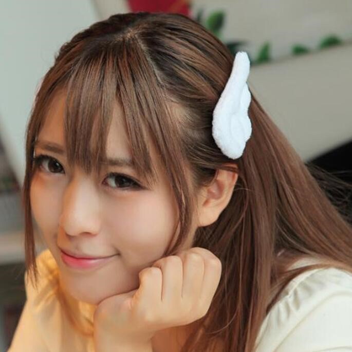 Kẹp tóc hình đôi cánh thiên thần bằng lông nhung xinh xắn dễ thương