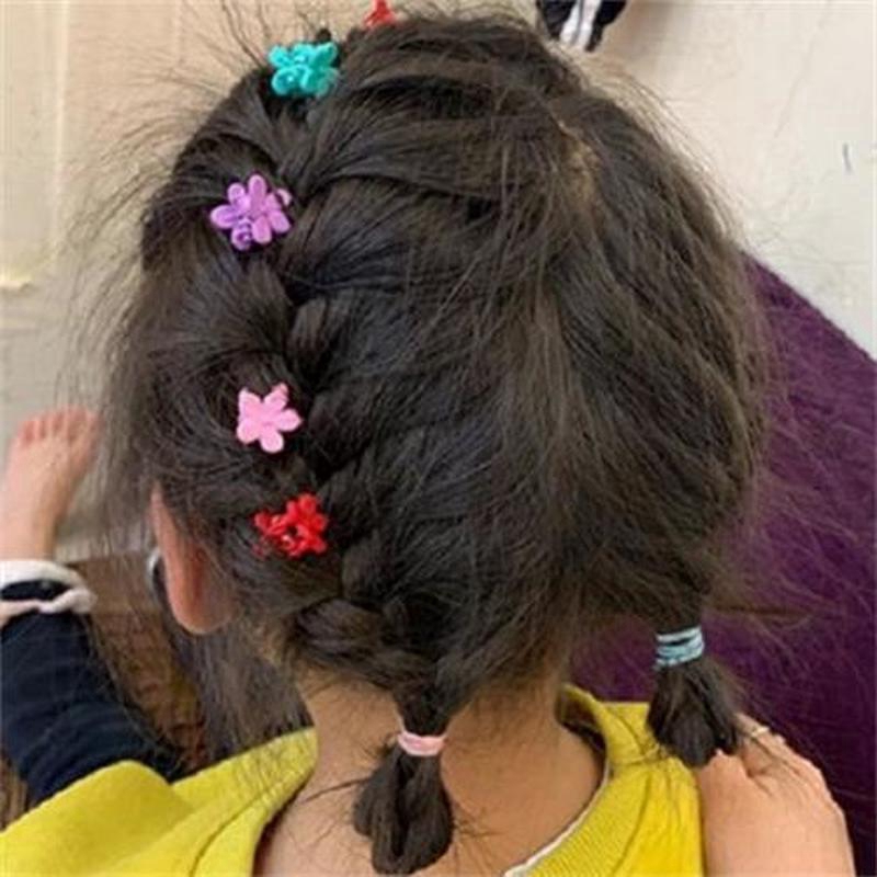  Bộ 20 cái kẹp tóc mini hình hoa nhiều màu cho bé gái